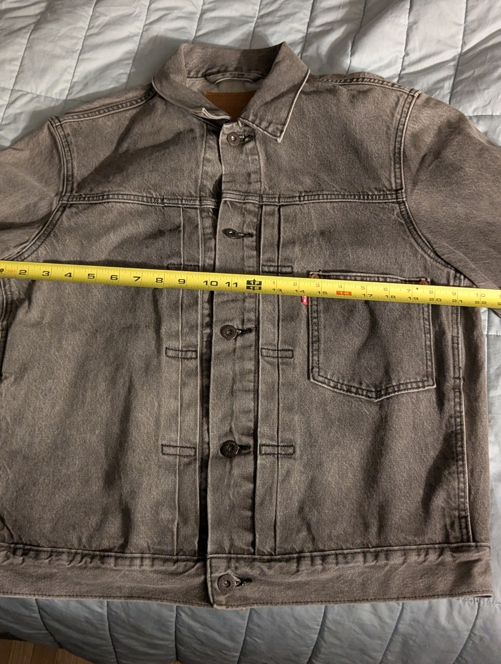 Levi's Premium Trucker Denim Men's Jacket In Medium Washed Gray. Rare!! - Picture 9 of 10